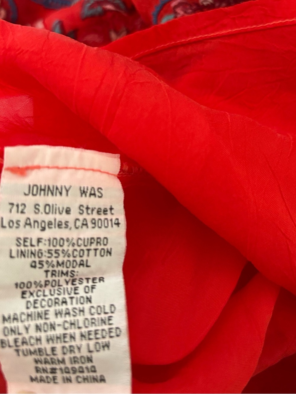 Johnny Was Lizzie Boho Embroidered Cupra Dress Red NWT✨ Size S - Picture 10 of 11